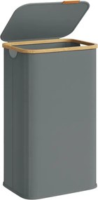 Cesto da roupa suja com tampa 42 x 32 x 70,5 cm, 100 litros, em tecido Oxford cinzento ardósia