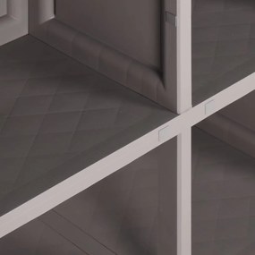 Armário de plástico 79x43x125 cm design de madeira cinzento