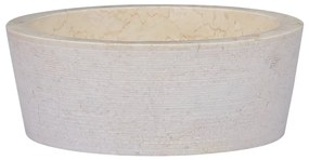 149177 vidaXL Lavatório Ø40x15 mármore cor creme