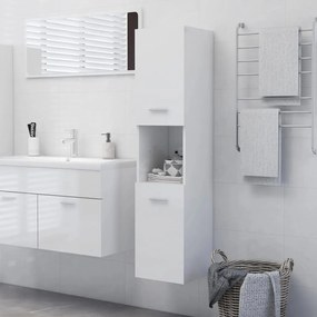 vidaXL Armário casa de banho derivados de madeira branco brilhante