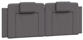 Estrutura cama c/ cabeceira 140x190cm couro artificial cinzento