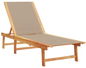 Espreguiçadeiras 2pcs acácia maciça/textilene cinza-acastanhado
