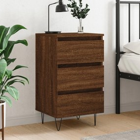 vidaXL Mesa cabeceira 40x35x69 cm derivados madeira carvalho castanho