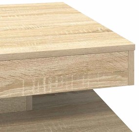 Mesa de centro rotativa a 360graus 70x70x34,5cm carvalho sonoma