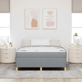 Cama Box Cinza Claro e Branco e Cinza Claro 140 x 200 cm tecido