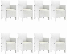 Conjunto de Jantar para Jardim 9 pcs Branco