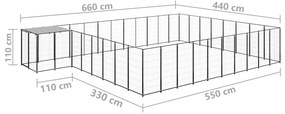 Canil 25,41 m² aço preto