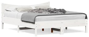 vidaXL Cama sem colchão 150x200 cm madeira de pinho maciça branco