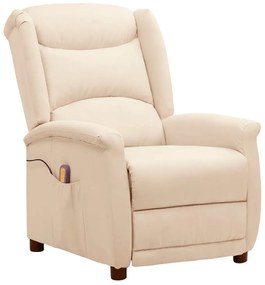 vidaXL Poltrona de massagens tecido cor creme