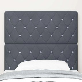 Cabeceira LED cinza escuro de 100 cm em veludo