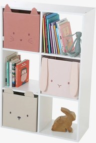 Móvel de arrumação com 6 compartimentos branco claro liso