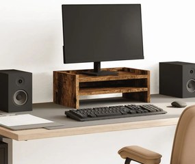 vidaXL Suporte monitor 42x24x16 cm derivados madeira carvalho fumado
