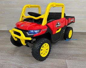 Carro elétrico para crianças 1 a 6 anos 12V 4x4 Buggy 1000RR rodas borracha e controlo remoto Vermelho