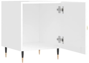 Mesa cabeceira 2pcs 40x40x50cm deriv. madeira branco brilhante