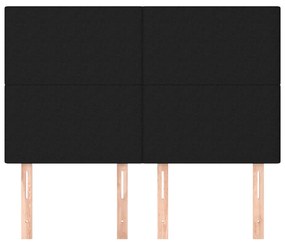 Cabeceira de cama 4 pcs tecido 72x5x78/88 cm preto