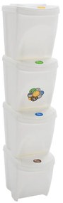 152201 vidaXL Caixotes do lixo empilháveis 4 pcs 100 L polipropileno branco