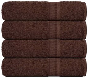 Toalhas de mãos 4 pcs 50x100 cm 360 gsm 100% algodão castanho