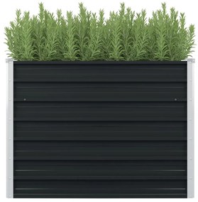 vidaXL Canteiro jardim elevado 100x100x77 cm aço galvanizado antracite