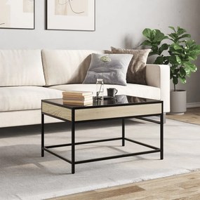 Mesa de centro luzes LED Infinity 70x50x41 cm carvalho sonoma