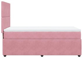 Cama com molas/colchão 100x200 cm veludo rosa