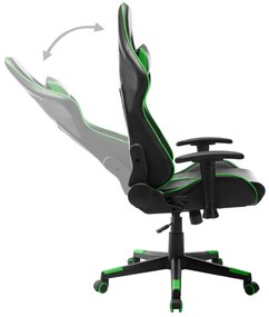 Cadeira de gaming couro artificial preto e verde