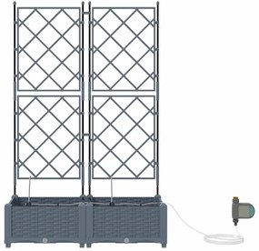 Jardineiras de Jardim 1 pc Cinzento-claro 80 x 40 x 126 cm