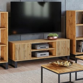 Móvel TV Focus 135 cm - ripas decorativas cor carvalho artesanal