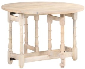 Mesa de jantar redonda 110x76 cm madeira de mangueira maciça
