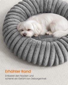 Cama para cães com 60 cm de diâmetro, lavável, cinzento