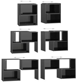 Móvel de TV 104x30x52 cm derivados de madeira preto brilhante