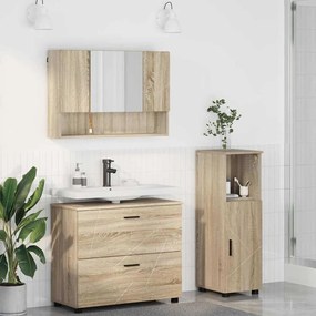 vidaXL Conjunto de Móveis para Banheiro 3 pcs Carvalho sonoma