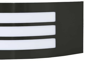 Arandela de parede 2 pcs Preta Aço Inoxidável IP44
