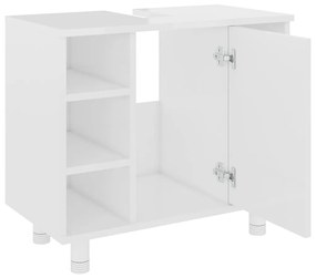 Armário casa de banho 60x32x53,5 cm contrapl. branco brilhante