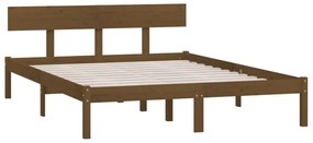 Estrutura de cama 120x200 cm madeira pinho maciço castanho mel