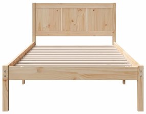 Estrutura de Cama Solteiro em Madeira de Pinho Natural