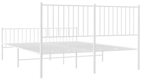 Estrutura de cama com cabeceira e pés 150x200 cm metal branco