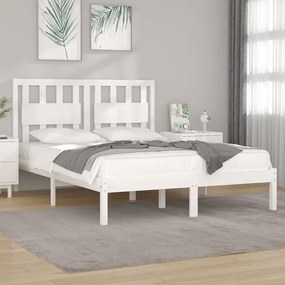 Estrutura de cama Super King 180x200 cm pinho maciço branco