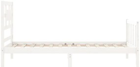 Cama sem colchão 90x200 cm madeira de pinho maciça branco