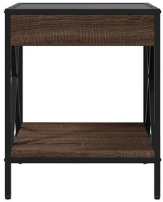 Mesa de centro luzes LED Infinity 40x40x49 cm carvalho castanho