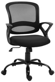 Vinsetto Cadeira de Oficina Ergonômica Basculante com Altura Ajustável Assento Giratório 360° Suporte e Lombar Malha Transpirável 61x61x89-99cm Preto