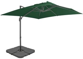 Guarda-sol de jardim com base portátil verde