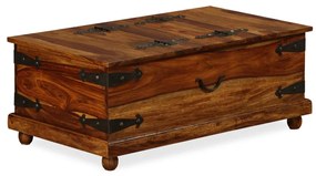 vidaXL Arca de arrumação 90x50x35 cm madeira maciça