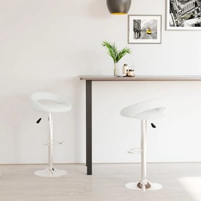 vidaXL Bancos de bar 2 pcs couro artificial branco