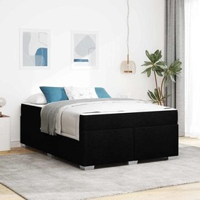 vidaXL Estrutura da Cama com colchão Preto 160 x 200 cm tecido