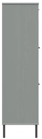 Estante c/ pernas metal 95x35x128,5cm madeira maciça OSLO cinza