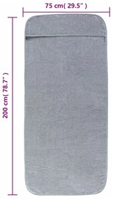 Toalhas de praia 2 pcs 75x200 cm tecido 400 GSM cinzento