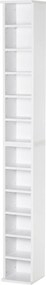 HOMCOM Estante para CD ou DVD com 12 Compartimentos para 204 CDs e Prateleira Ajustável 2 Unidades 21x22,5x88,5cm Branco | Aosom Portugal