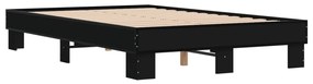 Estrutura de cama 120x190 cm derivados de madeira/metal preto