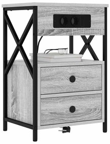 Armário de Cabeceira 2 pcs Sonoma cinzento 40 x 31 x 60 cm