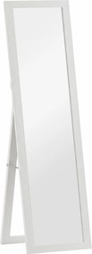 HOMCOM Espelho de Pé 37x155 cm Espelho de Corpo Inteiro Espelho de Parede Retangular com Estrutura de Madeira Branco com Veios | Aosom Portugal